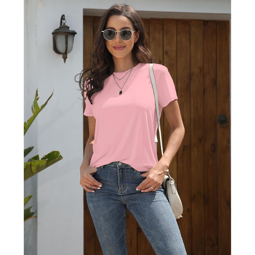 3 Pack Women's Basic T Shirts Polyester Spandex L… - image 5